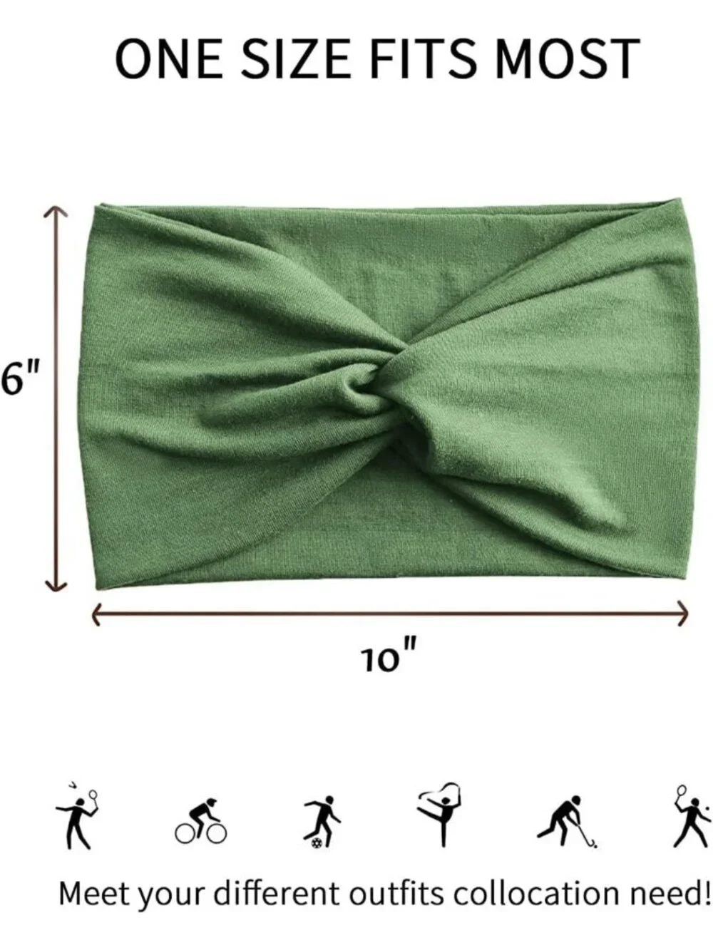 10 PCS Wide Hair Wraps for Women - Extra Stretch Turban Headbands for Sports